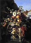 Still Life with Grapes_ Peaches_ Flowers and a Butterfly by Adelheid Dietrich